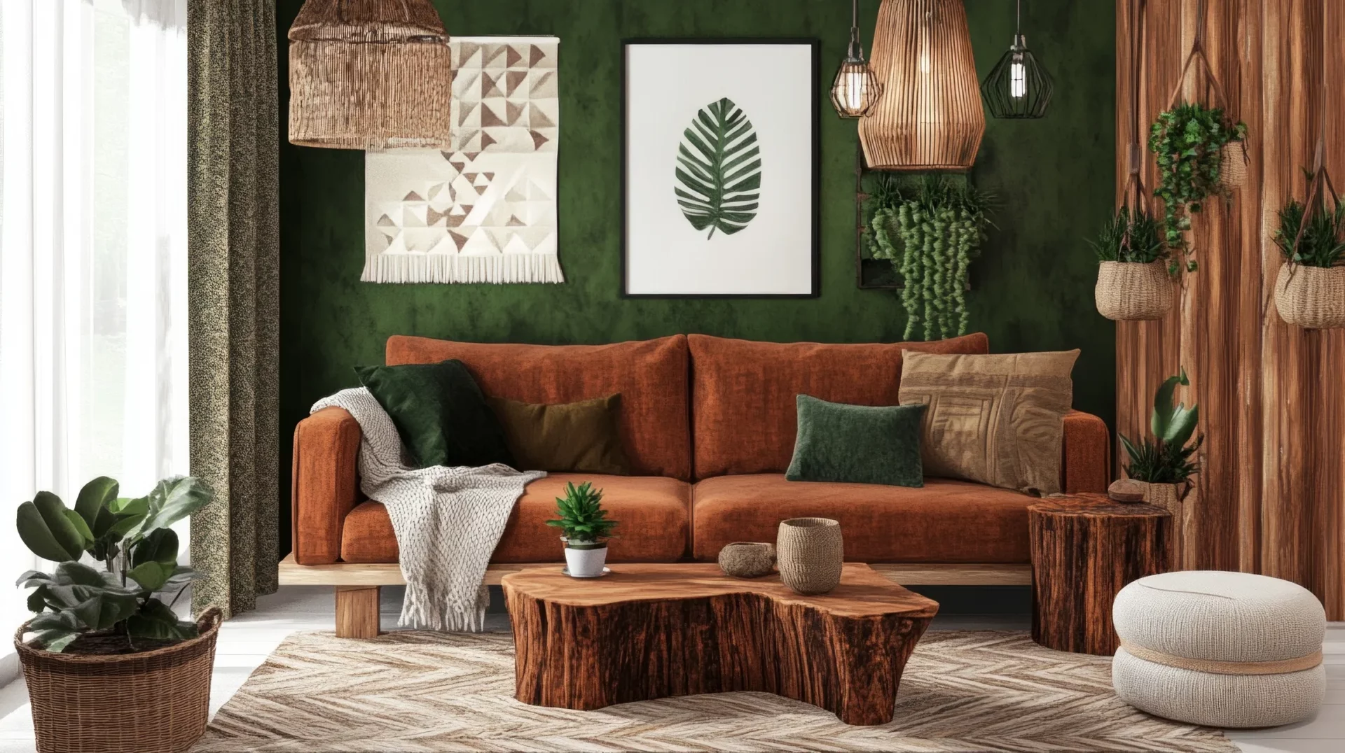 terracotta kleur met groen